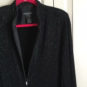 A black jacket with silver threads